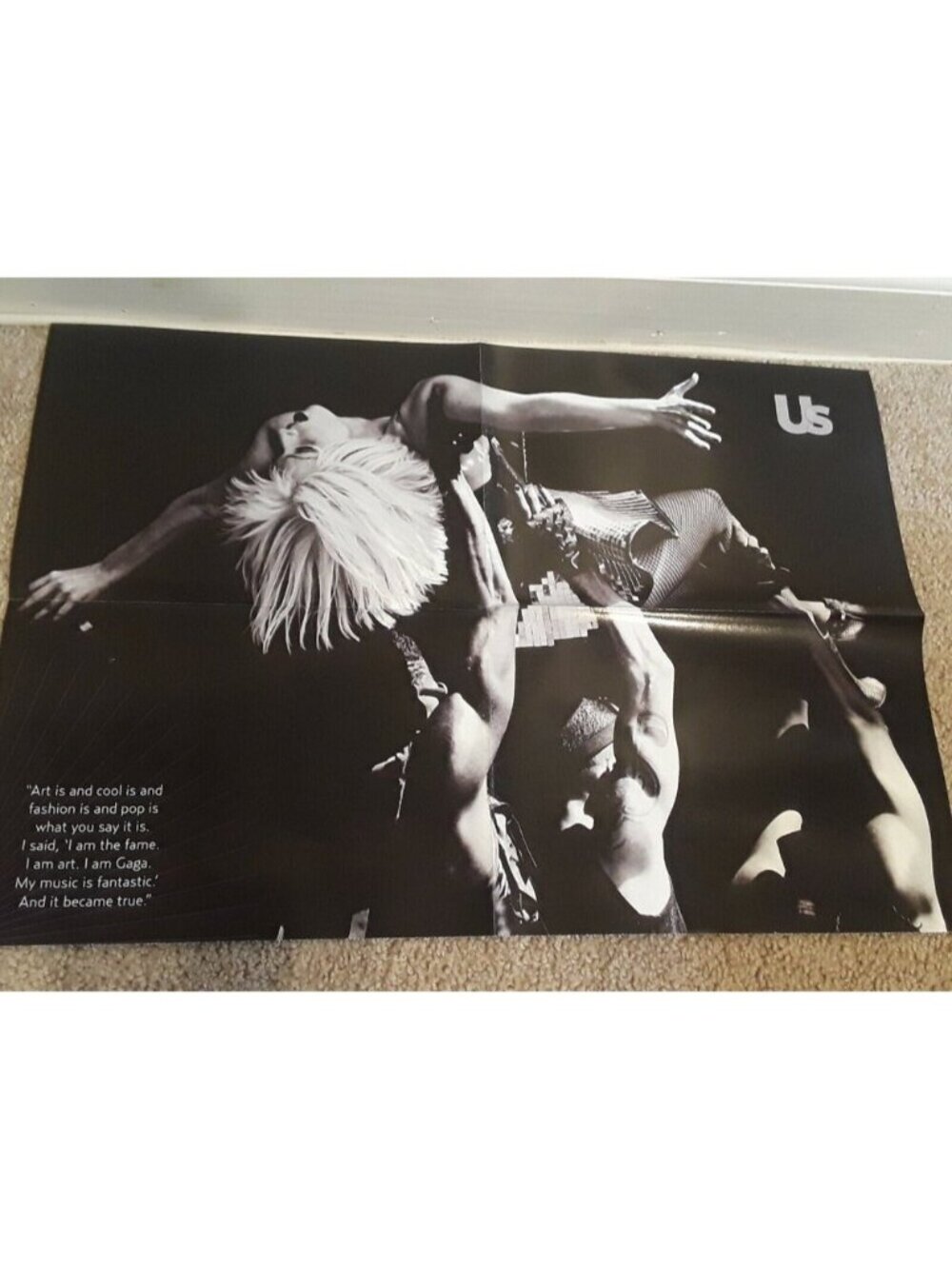 Lady Gaga Us Weekly 21''x15'' Collectible Pullout Music Poster Black Fame